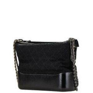 Chanel Silver Bag Felt Black Gold Chain Leather Gabriel Shoulder